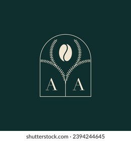 AA Unique and simple logo design combination of letters and coffee bean
