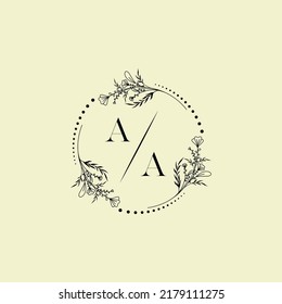 Aa Wedding Initial Logo Letters High Stock Vector (Royalty Free ...