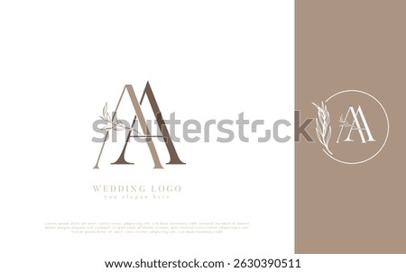AA Wedding Logo Elegant Floral Monogram for Invitations