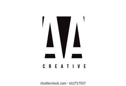AA A White Letter Logo Design with Black Square Vector Illustration Template.