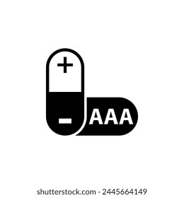 AAA Battery flat vector icon. Simple solid symbol isolated on white background