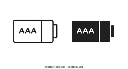 AAA battery icon Black and White Vector Graphic