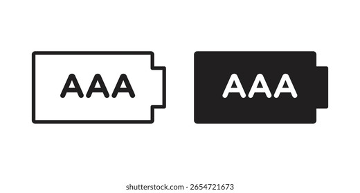 AAA battery icon. modern vector symbols set