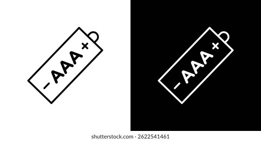 Esquema del icono de la batería AAA. estilo lineal para App