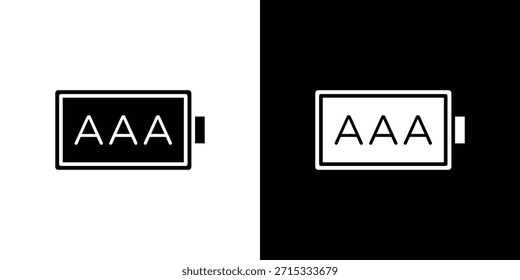 Icono de batería AAA colección de conjunto. Silueta de Vector.