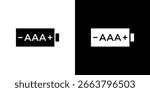 AAA battery icon symbol. Simple, flat design for web and mobile app