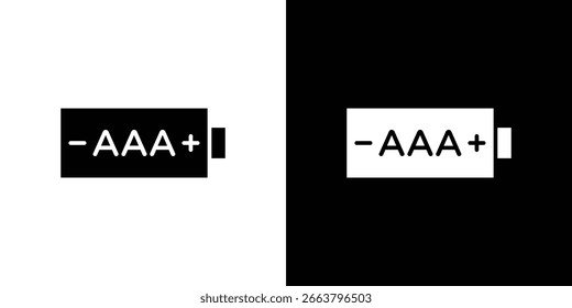 AAA battery icon symbol. Simple, flat design for web and mobile app