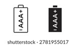 AAA battery icon vector illustration logo template in filled, outline