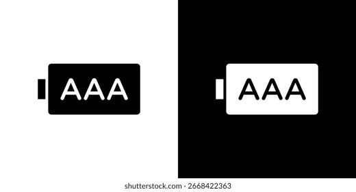 Ilustración vectorial de iconos de batería AAA - Colección de iconos vectoriales de estilo negro de alta calidad