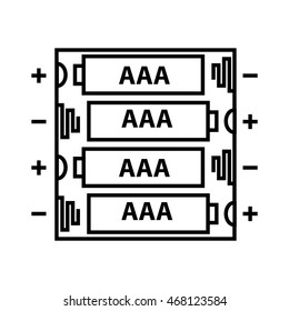 AAA battery icon, vector illustration