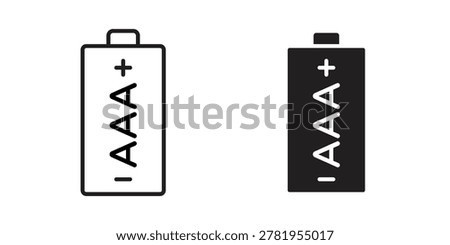 AAA battery icon vector illustration logo template in filled, outline