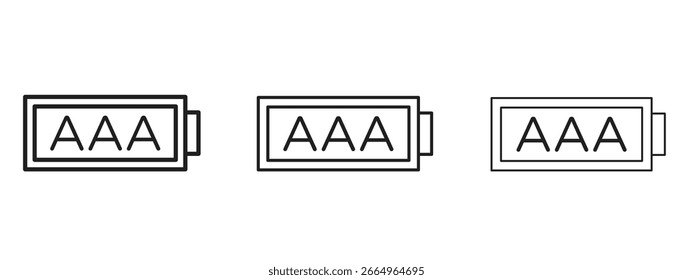 Ícone de bateria AAA para Site ou Apps Elements, Logo. Gráficos de vetor de pixel