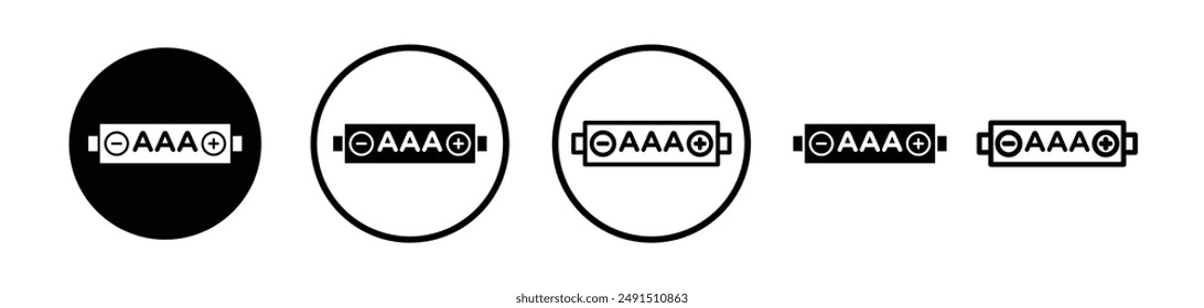 AAA battery line icon collection