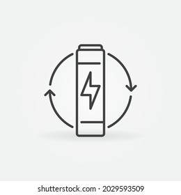 AAA Battery vector thin line concept icon or design element