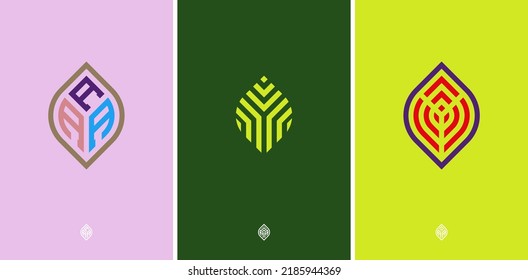 AAA Elliptical organic leaf monogram. Logo that is suitable for your company such as business consulting, accounting and finance, personal brand, retail, real estate etc.