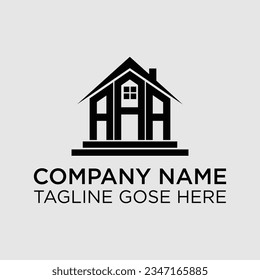 AAA home logo design fully customize vector file, Letter AAA house building logo. This logo is perfect for home rentals, home sales, real estate, construction, and the like, 