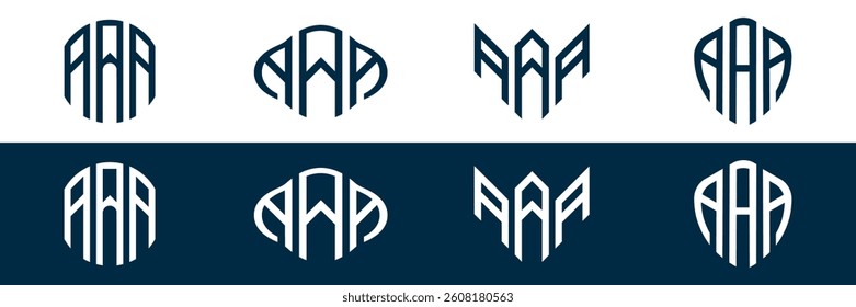 AAA letter logo design in FOUR different style