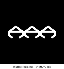 AAA letter logo design with hexagon shape. AAA hexagon and cube-shaped logo design. AAA hexagon alphabet white and black colors. AAA monogram, business and real estate logo design.