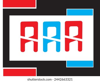 AAA letter logo vector design red and blue color design