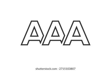 Modelo de design de logotipo AAA com texto em negrito forte e moderno. Logotipo vetorial inicial com tipografia simples e mínima. Identidade de empresa moderna ideal para a presença de marca de empresas.