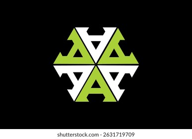 Modelo de vetor de logotipo AAA. Monograma triplo A em forma de círculo. Logotipo da letra inicial AAA para o nome da sua empresa. Alfabeto Um modelo de logotipo pronto para o seu negócio, logotipo de letra inicial moderno.