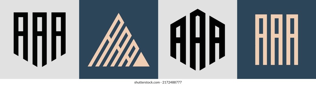 AAA modern initial letter logo design vector bundle. It will be suitable for which company or brand name start those initial.