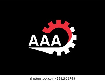 AAA setting letter technology logo. initials Monogram Letter AAA Logo.setting And AAAcreative concept letter logo design