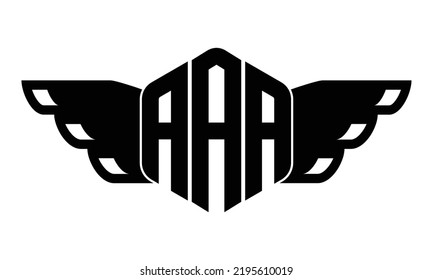 AAA three-letter butterfly iconic logo design vector template | polygon, monogram, abstract, wordmark, letter mark, business, typography, flat, minimalist, symbol, butterfly, wings, eagle, angels,