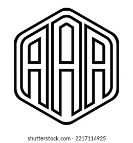 AAA tres letras de diseño de logotipo icónico de polígono plantilla vectorial, monograma, abstracto, marca de palabras, marca de letras, negocios, tipografía, plano, minimalista, marca, logotipo de letra inicial, símbolo, geométrico, aislado