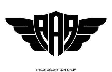 AAA three-letter wings iconic logo design vector template, monogram, abstract, wordmark, letter mark, business, typography, flat, minimalist, brand, initial letter logo, symbol, geometric,  isolated