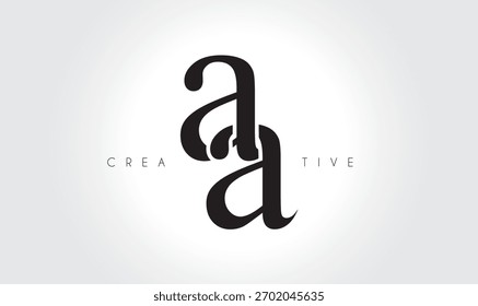 Elegantes Serif-Monogramm-Logo - Typografisches Buchstabenzeichen in Großbuchstaben mit luxuriösem Kleinbuchstaben für modernes Branding
