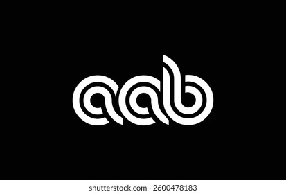 AAB Creative Unique Modern Letter Logo Design. Stylized logo featuring a unique letter design, presenting abstract minimalist aesthetics and modern appeal.