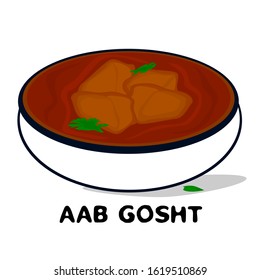 Aab Gosht indian Jammu and Kashmir Food Vector