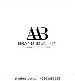 Logo de la carta AAB diseño creativo con gráfico vectorial, logotipo AAB simple y moderno.