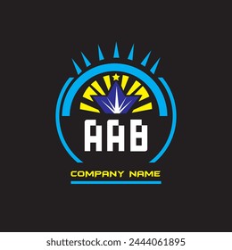 Diseño del Vector del logotipo de la letra AAB sobre fondo negro Diseño del logotipo de la letra AAB
