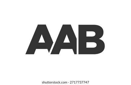 Plantilla de diseño de logotipo AAB con texto en negrita fuerte y moderno. Logotipo de Vector inicial basado en tipografía simple y mínima. Identidad de empresa de moda ideal para la presencia de la marca de las empresas.