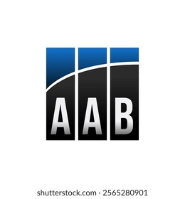 AAB three bars business finance logo template black blue