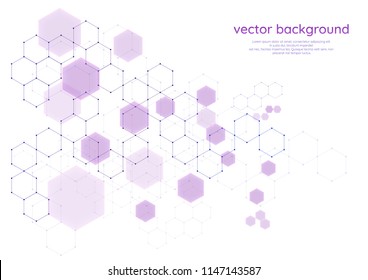 Aabstract geometric hexagonal molecular structures in technology background. Background with hexagons.
Molecule structure  and communication. Vector.