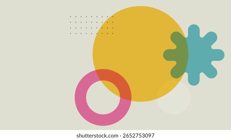 Um abstrato várias formas cores vívidas sobreposição transparente na ilustração gráfica de fundo cinza têm espaço em branco.