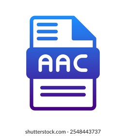 Aac audio file format icon with modern gradient fill