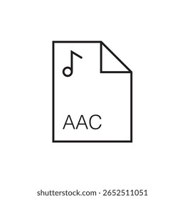 ícone de extensão de arquivo aac outline traçado editável eps 