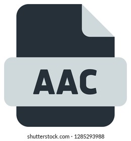 AAC file extension icon - Vector icon - Vector Illustration