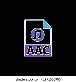 AAC File Format blue gradient vector icon