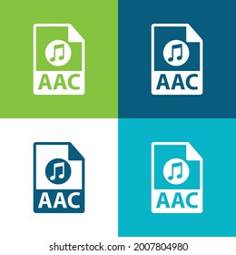 AAC File Format Flat four color minimal icon set