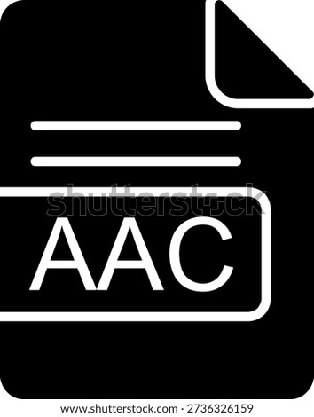 AAC File Format Glyph Vector Icon Design