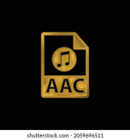 AAC File Format gold plated metalic icon or logo vector