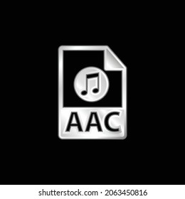 AAC File Format silver plated metallic icon