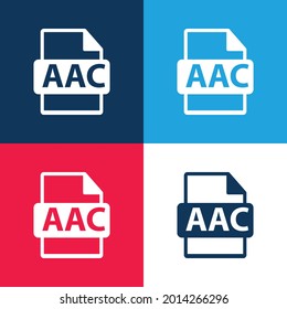 AAC File Format Variant blue and red four color minimal icon set