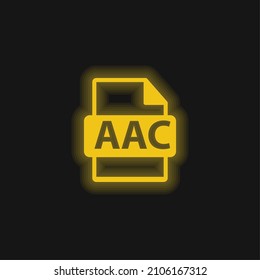 AAC File Format Variant yellow glowing neon icon