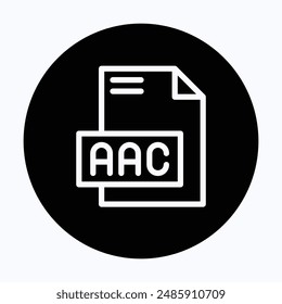AAC File Format Vector Icon, 